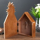 Ключница дерево 3 крючка "Ананас" 28х16х4,8 см - фото 45787293