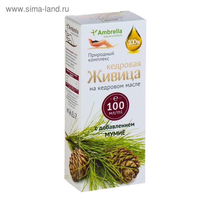 Кедровая живица на кедровом масле с мумиё, 100 мл. - Фото 1