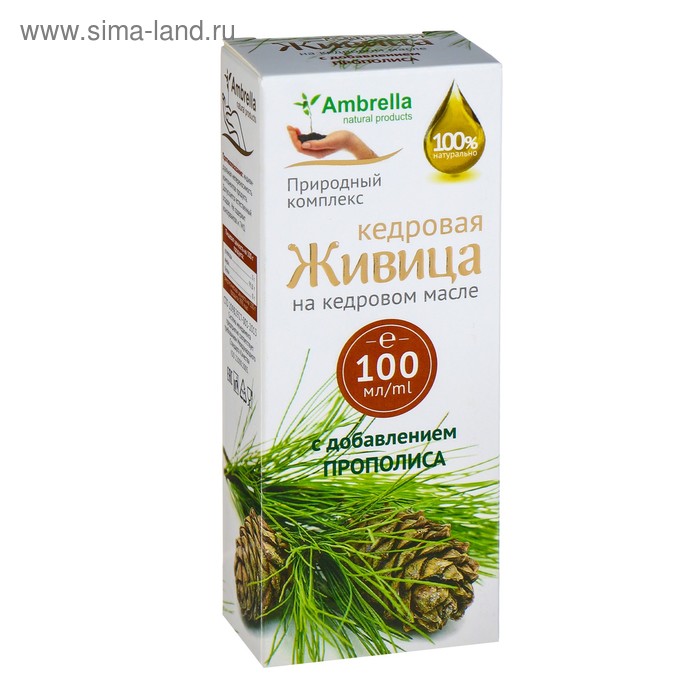 Кедровая живица на кедровом масле с прополисом, при бронхите, 100 мл - Фото 1