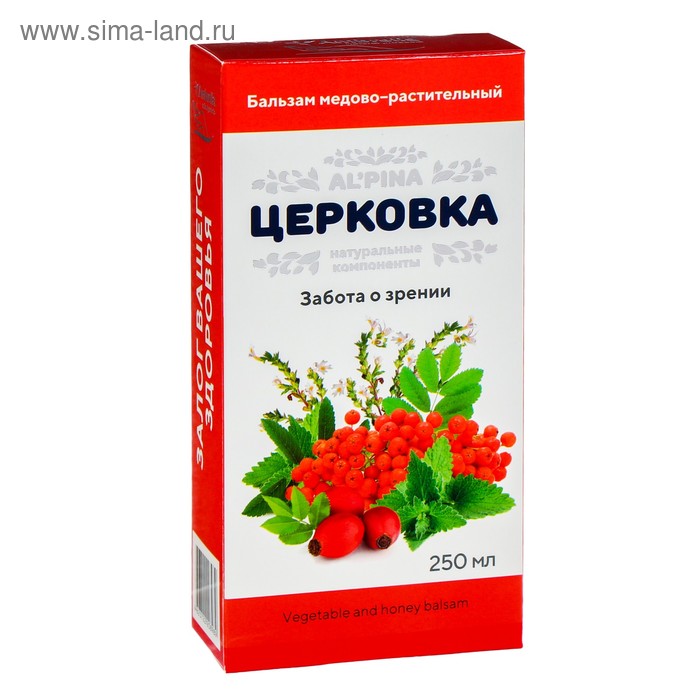 Бальзам медово-растительный альпина «Церковка» забота о зрении, 250 мл - Фото 1