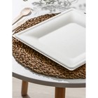 Тарелка одноразовая квадратная ECO, 26×26 см, сахарный тростник, цвет белый - Фото 2