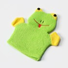 Мочалка варежка детская Доляна «Лягушонок», для купания, 20 см - Фото 3