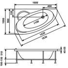 Ванна акриловая Eurolux SPARTA, 160х100х47 см, правая, без каркаса - Фото 4