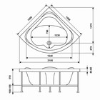 Ванна акриловая Eurolux RIMINI, 150х150х51 см, без каркаса - Фото 3