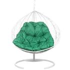 Двойное подвесное кресло, 195 × 135 × 75 см, white (зелёная подушка), «Gemini promo» - Фото 2