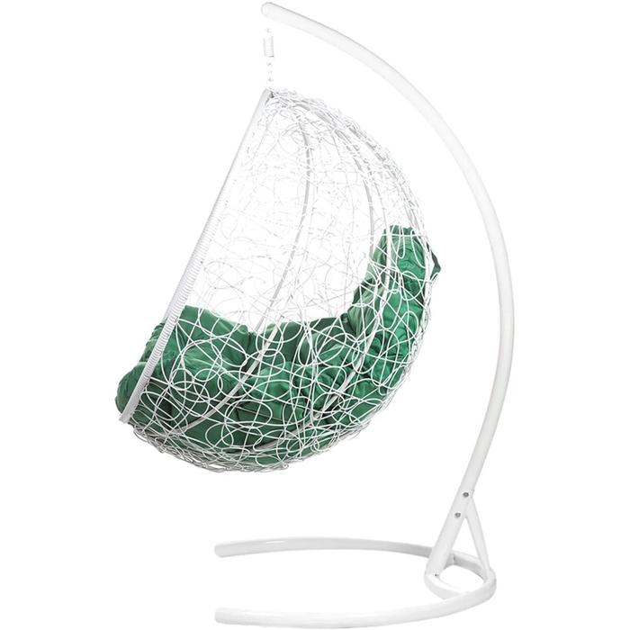 Двойное подвесное кресло, 195 × 135 × 75 см, white (зелёная подушка), «Gemini promo» - фото 1908509713
