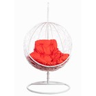 Подвесное кресло "Kokos" White, красная подушка, стойка, 195*95*75 см - Фото 3