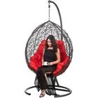 Подвесное кресло "Tropica Black" красная подушка, стойка, 195*95*75 см - Фото 4