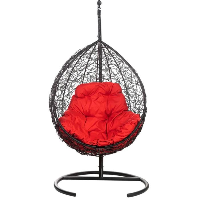 Подвесное кресло "Tropica Black" красная подушка, стойка, 195*95*75 см - фото 1908509733