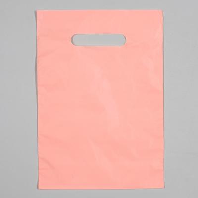 Пакет полиэтиленовый, с вырубной ручкой, персиковый, 20×30, 33 мкм