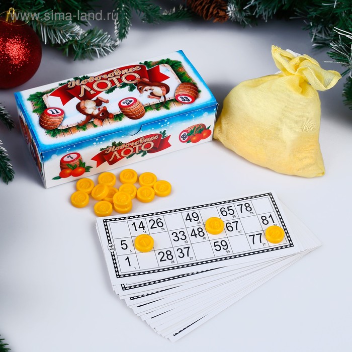 Русское лото "С Новым Годом", 24 карточки, карточка 8 х 18 см - Фото 1