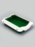 Туалет средний с бортом 36 х 26 х 9 см, лоток зеленый, борт белый - Фото 2
