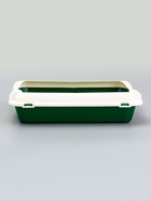 Туалет средний с бортом 36 х 26 х 9 см, лоток зеленый, борт белый - Фото 3