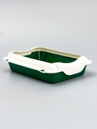 Туалет средний с бортом 36 х 26 х 9 см, лоток зеленый, борт белый - Фото 4