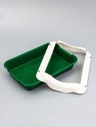 Туалет средний с бортом 36 х 26 х 9 см, лоток зеленый, борт белый - Фото 5