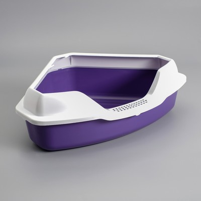 Туалет треугольный "Айша" с бортом 56 х 42 х 17 см, фиолетовый