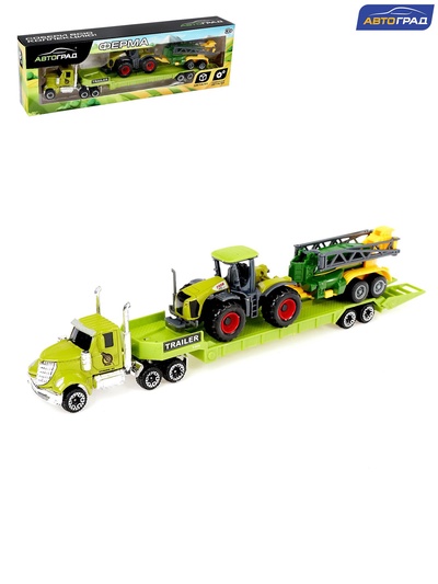 Грузовик металлический «Ферма» с трактором, МИКС
