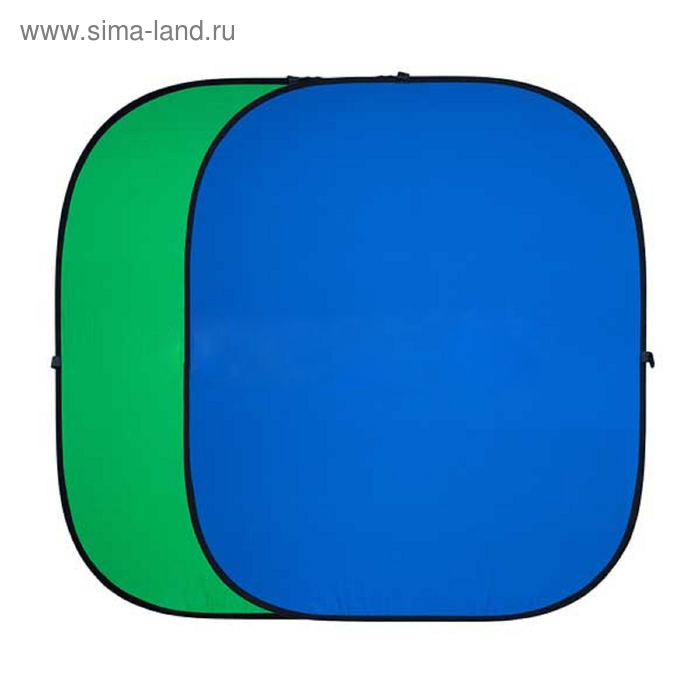 Двухсторонний тканевый фон хромакей Twist, 180 × 210 см, цвет синий / зелёный - Фото 1