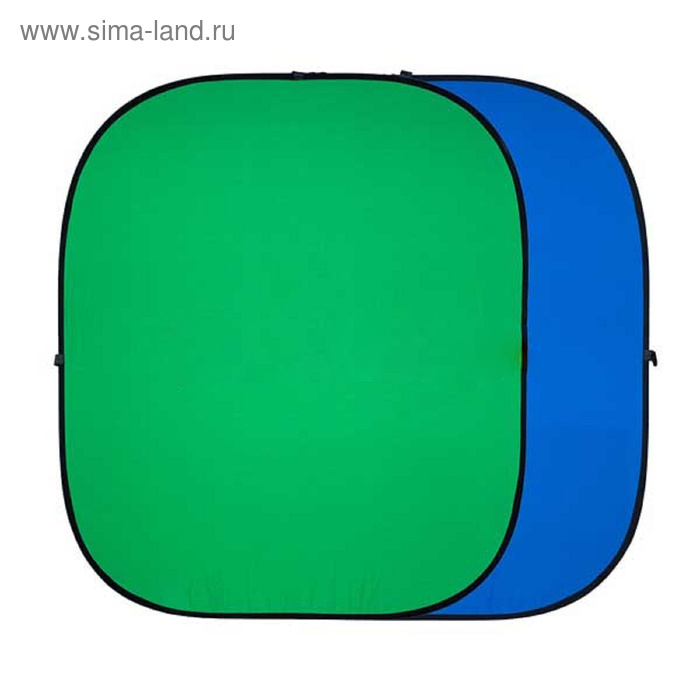 Двухсторонний тканевый фон хромакей Twist, 240 × 240 см, цвет синий / зелёный - Фото 1
