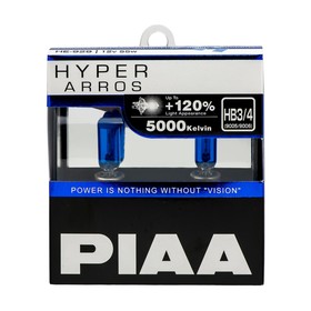 

Лампа автомобильная PIAA HYPER ARROS 5000K, Hb3/4, 12В, 55 Вт, набор 2 шт, HE-929-HB3HB4