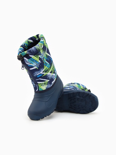 Сапоги зимние детские из ЭВА с комбинированным верхом синий, размер 29-30