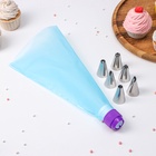 Набор кондитерский, 8 предметов: мешок, адаптер, 6 насадок d=3 см - Фото 1