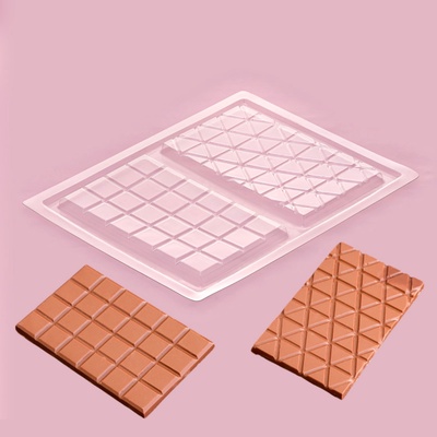 Форма для шоколада «Плитка», пластик, 26.8×21×1 см, 2 ячейки 17×10 см, прозрачная