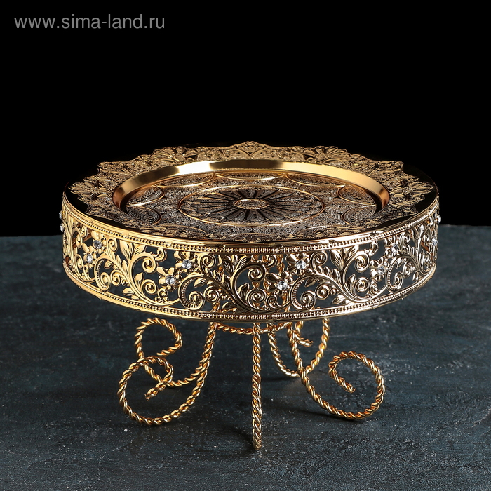 Тортовница, 25×15 см, цвет металла золотой - Фото 1