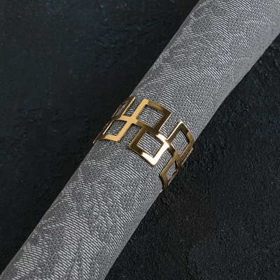 Кольцо для салфетки «Гео», 4.5×3 см, цвет золотой