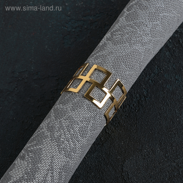 Кольцо для салфетки «Гео», 4.5×3 см, цвет золотой - Фото 1