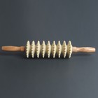 Массажёр «Скалка», универсальный, 38×7 см, 9 колёс, деревянный - Фото 2