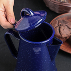 Кофейник эмалированный «Синий мрамор», 800 мл, 14×11.5×18 см, цвет синий - Фото 2