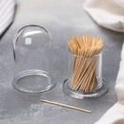 Подставка под зубочистки Доляна, d=5 см, круглая, пластик, прозрачная - Фото 1