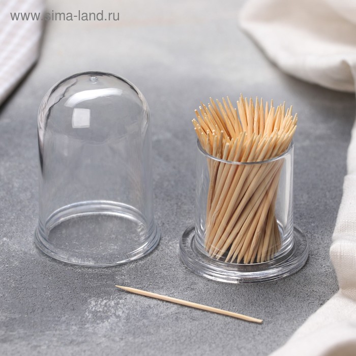 Подставка под зубочистки Доляна, d=5 см, круглая, пластик, прозрачная - Фото 1