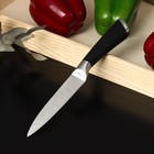 Нож кухонный Доляна Venus, лезвие 12,5 см, цвет чёрный - Фото 1