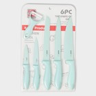 Набор кухонных принадлежностей «Клауд», 6 предметов: 5 ножей, овощечистка из керамики, бирюзовый - Фото 5