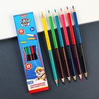 Цветные карандаши, 12 цветов, двусторонние, Щенячий патруль - фото 6254597