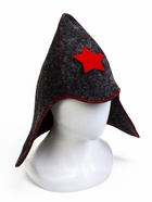 Шапка для бани и сауны «Будёновка», полиэфир, шерсть, серая - Фото 1