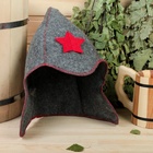 Шапка для бани и сауны «Будёновка», полиэфир, шерсть, серая - Фото 7