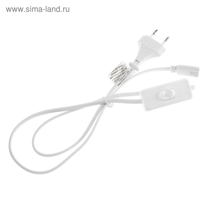 Сетевой шнур Ecola LED linear, для светильника T5 с вилкой и общим выключателем, 1 м - Фото 1