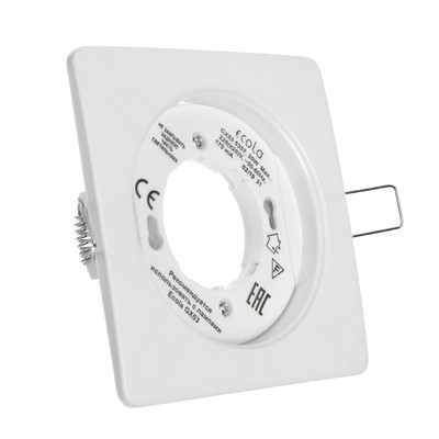 Светильник встраиваемый Ecola 5357, GX53, IP20, 220 В, квадратный, 25×107 мм, белый