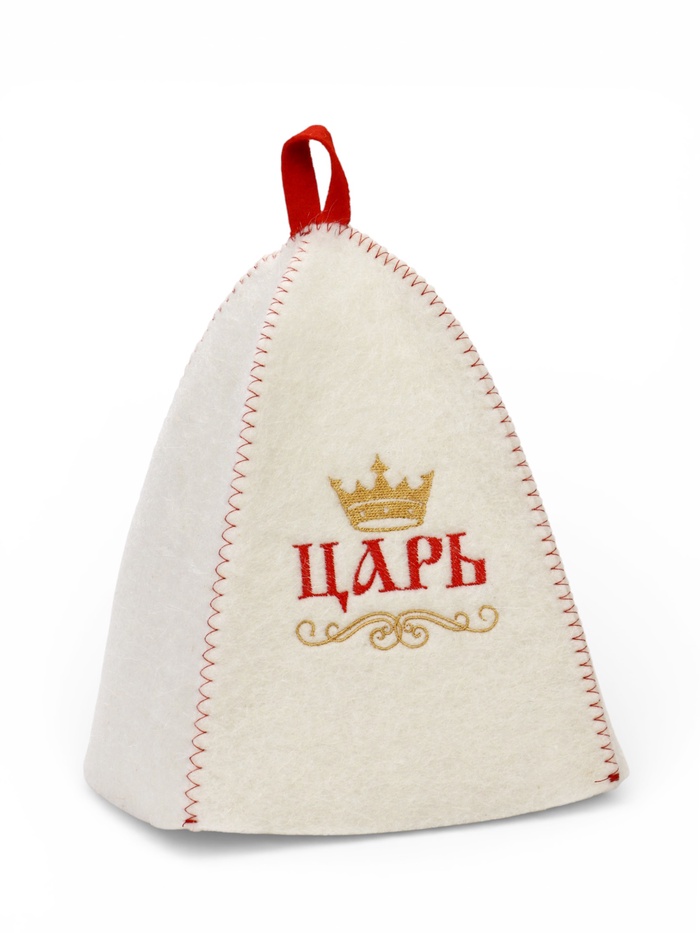 Шапка для бани и сауны «Царь», полиэфир 70%, шерсть 30%, белая - Фото 1