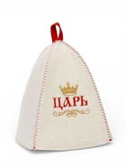 Шапка для бани и сауны «Царь», полиэфир, шерсть, белая - Фото 2