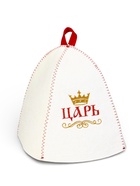 Шапка для бани и сауны «Царь», полиэфир, шерсть, белая - Фото 9