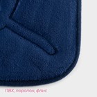 Коврики для ванной и туалета Доляна «Тропики», 2 шт., 40×50, 50×80 см, синие - Фото 3