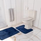 Коврики для ванной и туалета Доляна «Тропики», 2 шт., 40×50, 50×80 см, синие - Фото 7