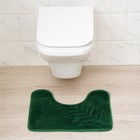 Набор ковриков для ванной и туалета Доляна «Тропики», 2 шт, 40×50 см, 50×80 см, цвет зелёный - Фото 2