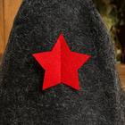 Шапка для бани серая, со звездой Б40101 - Фото 2