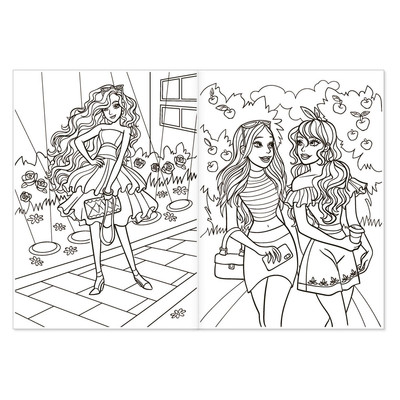 Раскраска для девочек «Стильные девчонки», 16 стр., формат А4