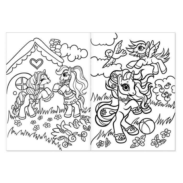 Раскраски для девочек набор «Пони», 4 шт. по 16 стр., формат А4 - фото 1908510298